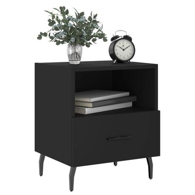 vidaXL Bedside Cabinets 2 pcs Black 40x35x47.5 cm Engineered Wood