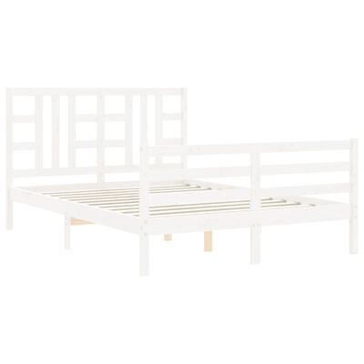 vidaXL Bed Frame without Mattress White 140x200 cm Solid Wood