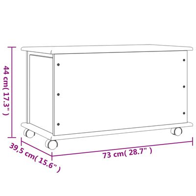 vidaXL Storage Chest with Wheels ALTA 73x39.5x44 cm Solid Wood Pine