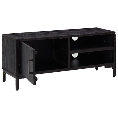 vidaXL TV Cabinet Black 90x30x40 cm Solid Pinewood