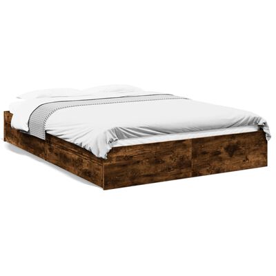 vidaXL Bed Frame with Drawers without Mattress Smoked Oak 160x200 cm