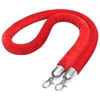 vidaXL Stanchion Stand Rope Red and Silver Velvet