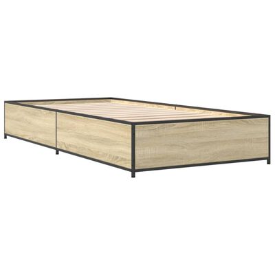 vidaXL Bed Frame without Mattress Sonoma Oak 90x190 cm Single