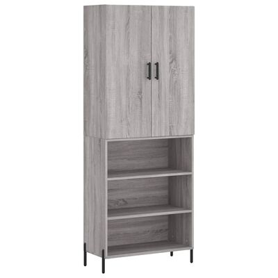 vidaXL Highboard Grey Sonoma 69.5x34x180 cm Engineered Wood