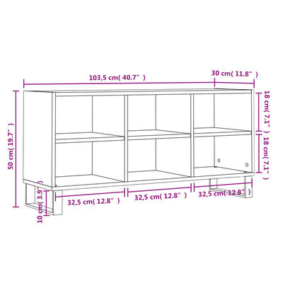 vidaXL TV Cabinet Concrete Grey 103.5x30x50 cm Engineered Wood