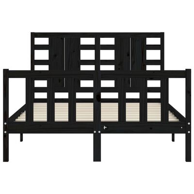 vidaXL Bed Frame without Mattress Black 120x200 cm Solid Wood Pine