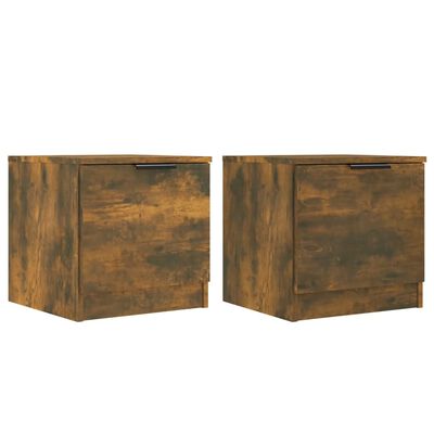 vidaXL Bedside Cabinets 2 pcs Smoked Oak 40x39x40 cm