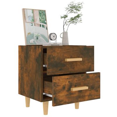 vidaXL Bed Cabinet Smoked Oak 40x35x47.5 cm