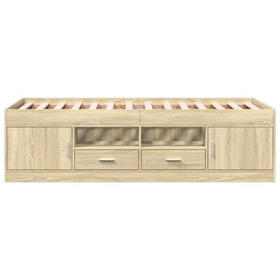 vidaXL Daybed with Drawers without Mattress Sonoma Oak 75x190 cm Small Single