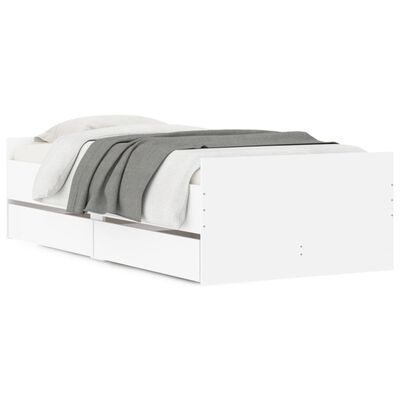 vidaXL Bed Frame without Mattress White 75x190 cm Small Single