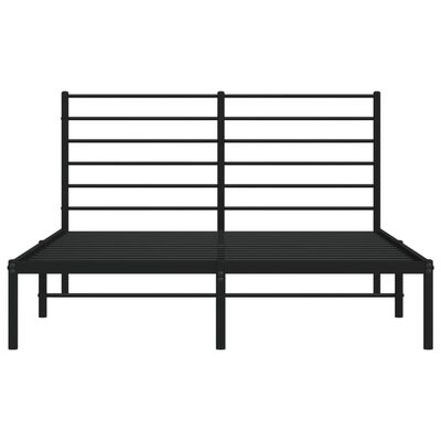 vidaXL Metal Bed Frame without Mattress with Headboard Black 120x200 cm