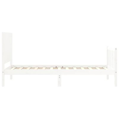 vidaXL Bed Frame with Headboard White 100x200 cm Solid Wood