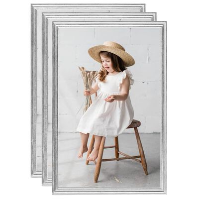 vidaXL Photo Frames Collage 3 pcs for Table Silver 21x29.7 cm