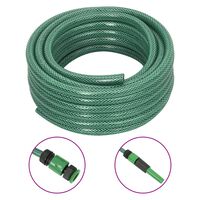 vidaXL Garden Hose with Fitting Set Green 0.5" 10 m PVC
