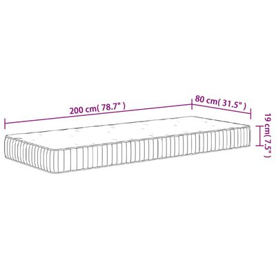 vidaXL Pocket Spring Mattress Medium 80x200 cm