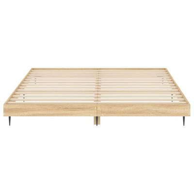 vidaXL Bed Frame without Mattress Sonoma Oak 200x200 cm Engineered Wood