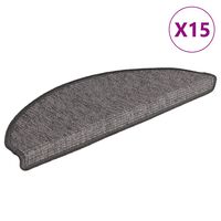 vidaXL Stair Mats Self-adhesive 15 pcs Grey and Beige 65x21x4 cm