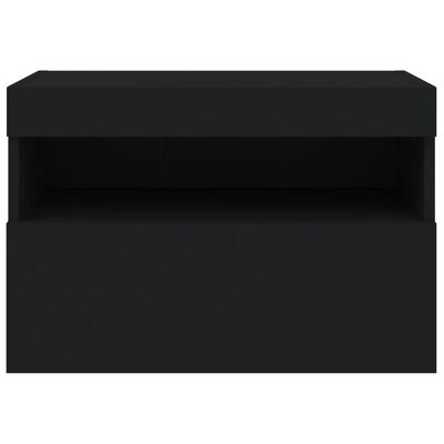 vidaXL TV Wall Cabinet with LED Lights Black 60x30x40 cm