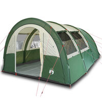 vidaXL Camping Tent Tunnel 4-Person Green Waterproof