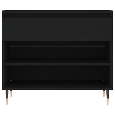 vidaXL Shoe Cabinet Black 70x36x60 cm Engineered Wood