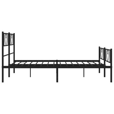 vidaXL Metal Bed Frame without Mattress with Footboard Black 120x200 cm