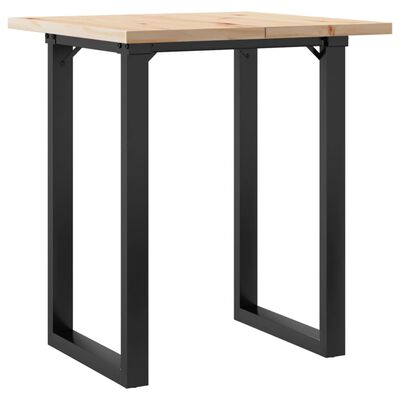 vidaXL Dining Table O-Frame 70x70x75.5 cm Solid Wood Pine and Cast Iron