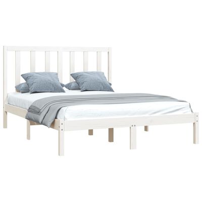 vidaXL Bed Frame without Mattress White Solid Wood Pine 120x200 cm