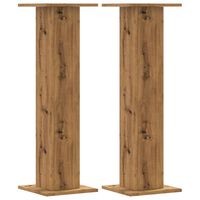 vidaXL Plant Stands 2 pcs Artisian Oak 30x30x95 cm Engineered Wood