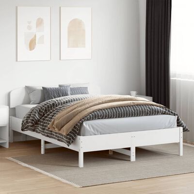 vidaXL Bed Frame without Mattress White 120x200 cm Solid Wood Pine