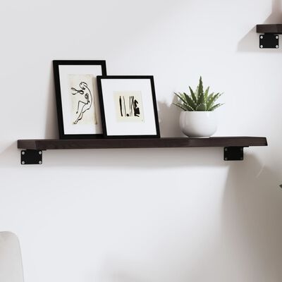 vidaXL Wall Shelf Dark Brown 60x10x2 cm Treated Solid Wood Oak