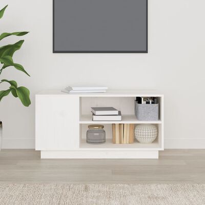 vidaXL TV Cabinet White 80x35x40.5 cm Solid Wood Pine