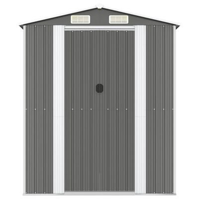 vidaXL Garden Shed Light Grey 192x274x223 cm Galvanised Steel