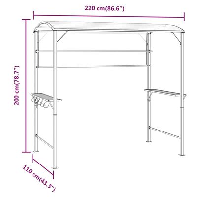 vidaXL Gazebo with Roof 220x110x200 cm Cream