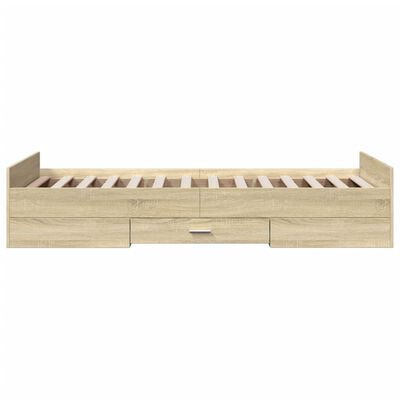 vidaXL Bed Frame with Drawers without Mattress Sonoma Oak 100x200 cm