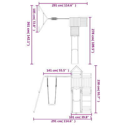 vidaXL Outdoor Playset Solid Wood Douglas