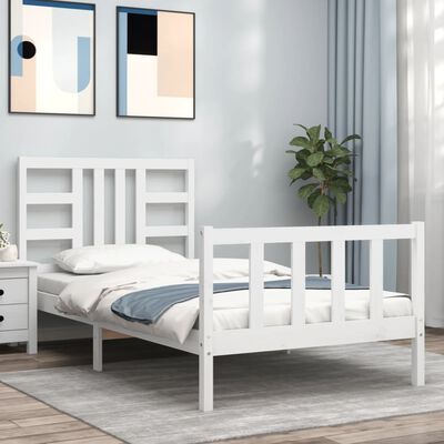 vidaXL Bed Frame without Mattress White 90x200 cm Solid Wood Pine