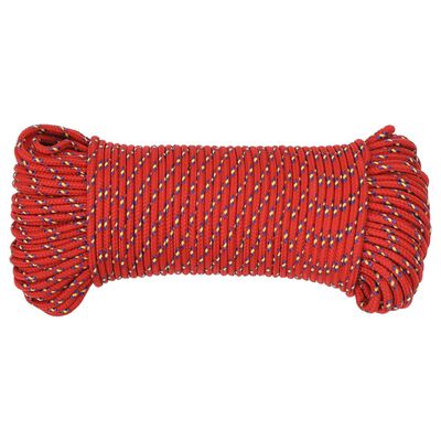 vidaXL Boat Rope Red 4 mm 250 m Polypropylene