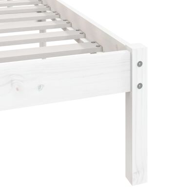 vidaXL Bed Frame without Mattress White 90x190 cm Single Solid Wood Pine