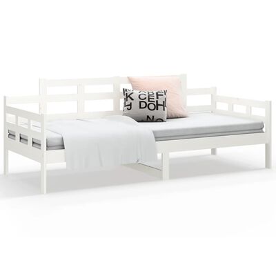 vidaXL Day Bed without Mattress White Solid Wood Pine 90x190 cm Single