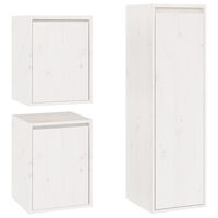 vidaXL TV Cabinets 3 pcs White Solid Wood Pine