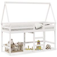 vidaXL Loft Bed with Ladder and Roof without Mattress White 80x200 cm