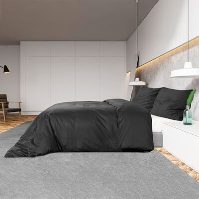 vidaXL Duvet Cover Set Black 240x220 cm Cotton