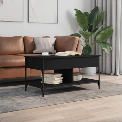 vidaXL Coffee Table Black 100x50x50 cm Engineered Wood and Metal