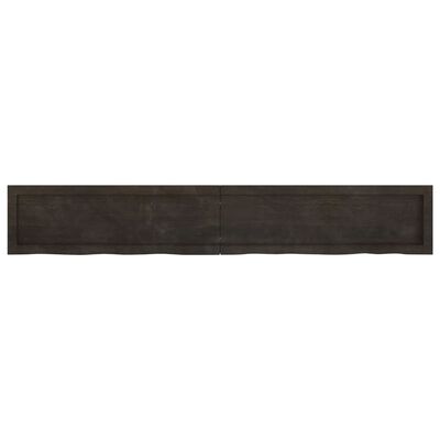 vidaXL Wall Shelf Dark Brown 180x30x(2-6) cm Treated Solid Wood Oak