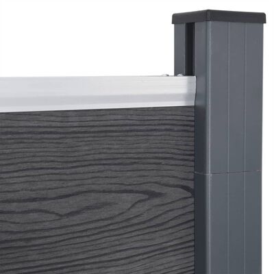 vidaXL Fence Panel Set Grey 353x186 cm WPC