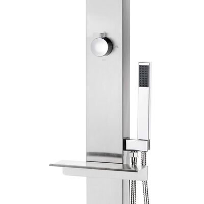 vidaXL Garden Shower with Brown Base 225 cm Stainless Steel