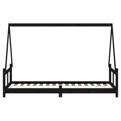 vidaXL Kids Bed Frame Black 80x200 cm Solid Wood Pine