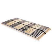 vidaXL Slatted Bed Base without Mattress with 42 Slats 7 Zones 100x200 cm