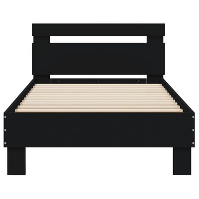 vidaXL Bed Frame without Mattress with LED Lights Black 90x200 cm