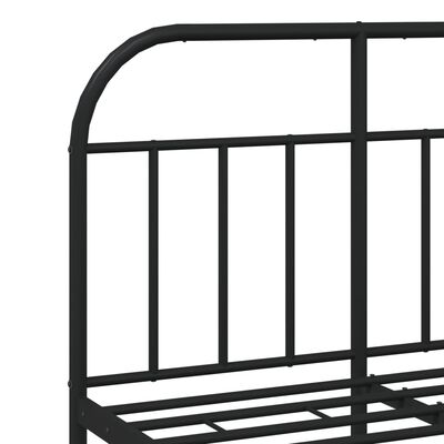 vidaXL Metal Bed Frame without Mattress with Headboard Black 120x190 cm Small Double